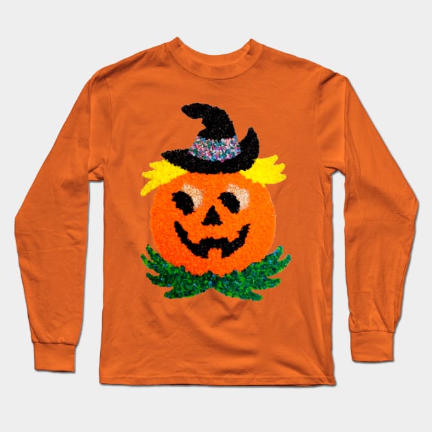 Plastic Popcorn Jack O Lantern Long Sleeve T-Shirt by Pop Fan Shop